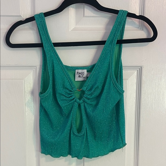 Turquoise Glitter Tank Top - Picture 1 of 4